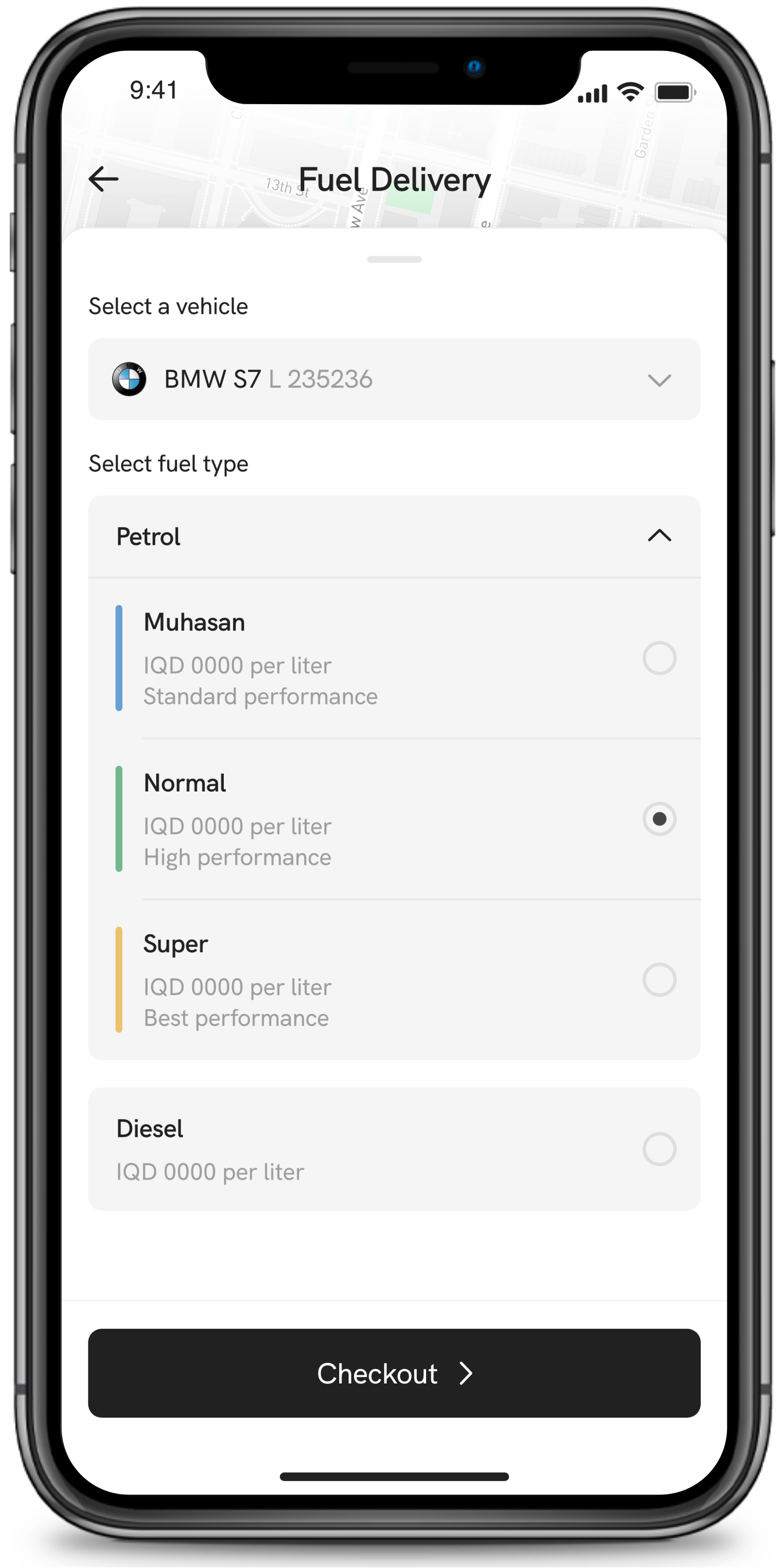 Step 2: Select your vehicle & fuel type